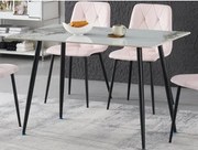 Jedálenský stôl Agne 120x80 cm, biely mramor%