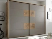 Šatníková skriňa Capri, dub wotan/šedá%