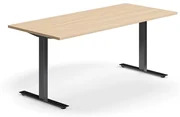 Kancelársky stôl QBUS, rovný, 1800x800 mm, T-rám, čierny rám, dub