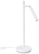 Stolná lampa Pastelo, 1x biele kovové tienidlo