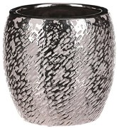 Keramický obal na kvetináč Silver pr. 17cm, strieborná