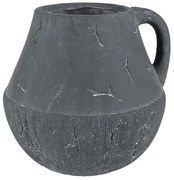 Tmavosivý dekoratívny obal na kvetináč s uchom Édith L - 23*23*21 cm