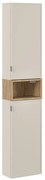 Vysoká závěsná koupelnová skříňka Bella Cashmere kašmírová/dub artisan