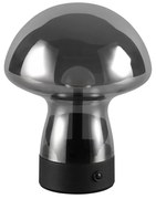 Sivá LED stolová lampa so skleneným tienidlom (výška 18 cm) Dooley – Trio