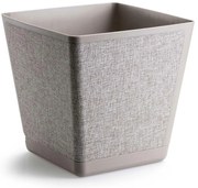 PLASTOVÝ KVETINÁČ PILEA TX 24X24 CM SIVÁ