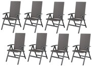 Livarno home Skladacie kreslo Valencia, sivá, 8 kusov  (800008944)