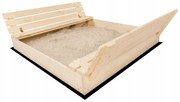 SandTropic Pieskovisko drevené XXL 146x138 cm uzatvárateľné