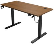 Herný stôl BR04 tmavohnedý s čiernym rámom 120 cm