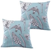 Súprava 2 ks saténových obliečok na vankúšiky RONDINI modré 40 x 40 cm