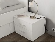 Nočný stolík s 2 zásuvkami Iwetta, biely%