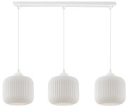 Závesné svietidlo Riffle, 3x biele sklenené tienidlo, w
