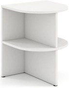 Polkruhový bočný stolík s otvorenými policami