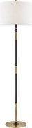 Hudson Valley stojaca lampa Bowery mosadz/textil starobronz/biela E27 1x20W L