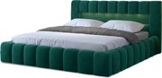 Manželská posteľ 160 cm Luxa (tmavozelená) (s roštom, úl priest. a Led)