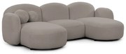 Sivá rohová pohovka z textílie buklé (do tvaru "U") Orbit – Ropez