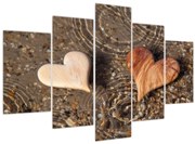 Obraz - Drevené srdiečka (150x105 cm)