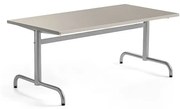 Stôl PLURAL, 1400x700x600 mm, linoleum - šedá, strieborná