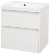 Mereo Mereo, Opto, kúpeľňová skrinka s umývadlom z liatého mramoru, 61 cm, biela, dub, biela/dub, čierna, MER-CN910M