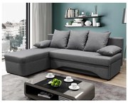 Univerzálna rozkladacia rohová sedacia súprava s úložným priestorom do tvaru L ALMEIDA sivá