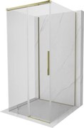 Mexen Rox-3S, 3-stenný sprchový kút 95 x 95 cm, 8mm číre sklo, zlatý profil, 8C2-095-095-50-00-3S