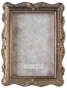 Zlatý retro zdobený fotorámik s patinou - 14 * 2 * 19 cm / 10 * 15 cm