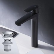 Umývadlová batéria AM.PM Gem FGA92222 jednopáková, vysoká, s odtokovým ventilom, čierna