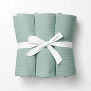 Biante Mušelínová plienka/dečka Nature MSN-020 Pastelovo šalviová - ZVÝHODNENÁ SADA 3 KS 70x70 cm - Sada 3 ks