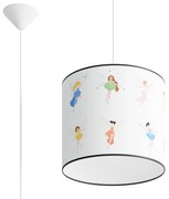 Detské závesné svietidlo Fairy, 1x plastové tienidlo so vzorom, (fi 30cm)