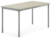 Stôl SONITUS, 1400x700x720 mm, linoleum - svetlošedá, strieborná
