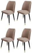 Súprava jedálenských stoličiek Hugo Beige and Black, 4 ks
