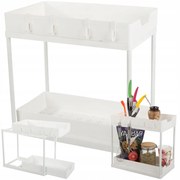 VERK GROUP Výsuvná polička s 2 zásuvkami, biely plast 36 x 40 x 22 cm SEAS