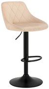 Barová stolička KAST - béžový zamat / čierny základ