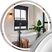 Tutumi Rea, LED kúpeľňové zrkadlo v kovovom ráme 80cm MMJ, brúsená oceľ, HOM-06507