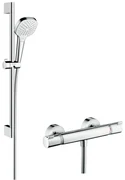 Hansgrohe Croma Select E, sprchová súprava Vario s termostatom Ecostat Comfort a sprchovou tyčou 65 cm, biela/chrómová, HAN-27081400