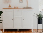 Komoda so zásuvkou Bergen, biela/dub artisan%