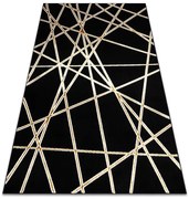 Koberec ALLURE 1964 geometrický / štruktúrovaný / glamour, čierny / zlatý