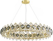 Toolight Toolight, krištáľová závesná lampa, Ø60 cm, 6×E14, SWE094-CP, zlatá lesklá, OSW-30218