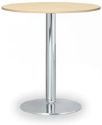 Konferenčný stolík FILIP II, priemer 80 cm, chrómovaná podnož, breza