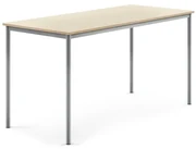 Stôl BORÅS, 1800x800x900 mm, laminát - breza, strieborná