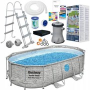 Oválny bazén s kovovou konštrukciou Rattan 4,88x3,05x1,07m 62022