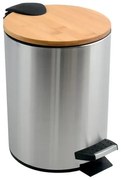 Spirella pedálový odpadkový kôš ADONIS kartáčovaná oceľ bambusové veko 5 L 10.00008
