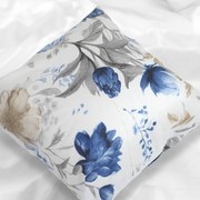 Polášek Bavlnená obliečka na vankúšik - Modré kvety | 70 x 90 cm