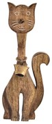 InDecor Mačka z mangového dreva so zvončekom, 19 x 4 x 49 cm, L
