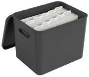 Rotho Úložný box na dokumenty na archiváciu + 10 závesných zakladačov, myPAPER BOX – čierny