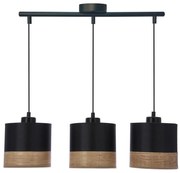 Luster na lanku PORTO 3xE27/60W/230V čierna/hnedá
