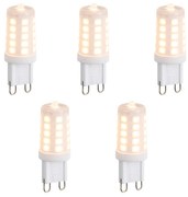 Sada 5 stmievateľných LED žiaroviek G9 opálových 3W 250 lm 2200K