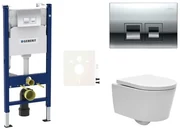 Cenovo zvýhodnený závesný WC set Geberit do ľahkých stien / predstenová montáž + WC SAT Brevis SIKOGESBRED35