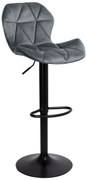 Barová stolička GORDON – grafitovo sivý zamat/čierny rám