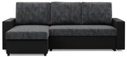 Rohová rozkladacia sedačka LUNA tmavosivá / čierna