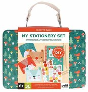 Petit Collage Kreatívny kufrík zelený Listová súprava so zvieratkami